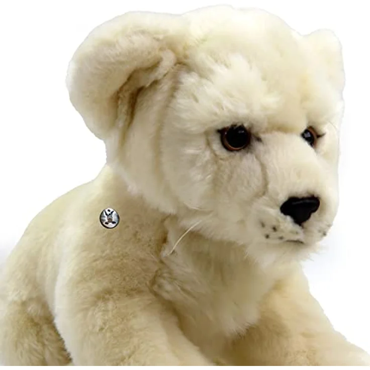 Kuscheltiere.biz Löwe weiß Kuscheltier Löwenbaby Raubkatze Plüschtier Simba - auffallend kuschlig weich, hochwertig, 42cm lang – Bild 2
