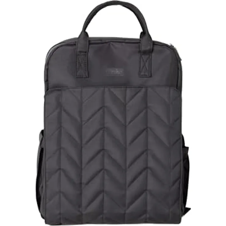 Tineo Wickeltasche Schwarz, trendige Wickeltasche mit großzügigem Stauraum