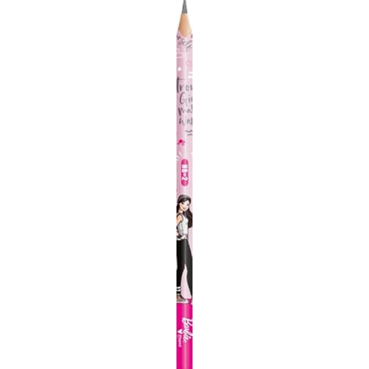 Maped Barbie HB Bleistift mit Radiergummikopf - 6er Pack Holzbleistifte mit Radiergummi - ergonomische Form, offizielle Barbie x Maped-Kollektion, rosa – Bild 2