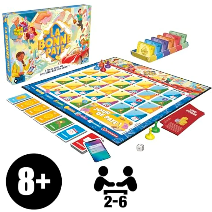 Hasbro Gaming La Bonne Paye, Brettspiel – französische Version mit Budgetmanagement, Überraschungen und Humorkarten – Bild 2