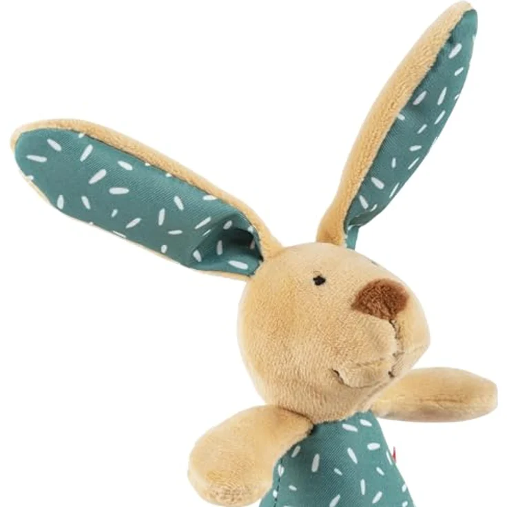 Sigikid Greifling Hase petrol, Babygreifling mit Rassel, 13 cm, waschbar bei 30 °C – Bild 6
