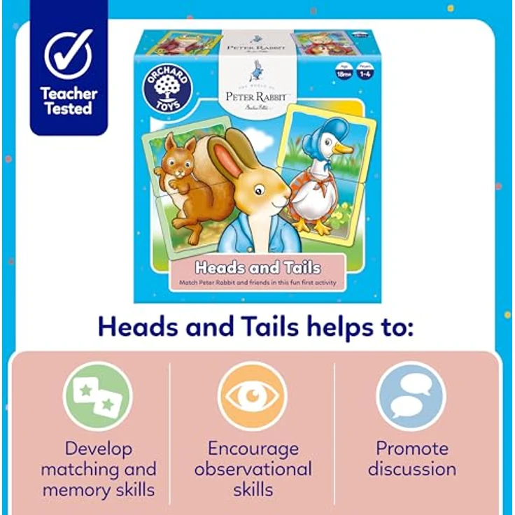Orchard Peter Rabbit Heads & Tails, Zuordnungsspiel für Kleinkinder mit Charakteren aus der Peter Rabbit Geschichte, geeignet ab 18 Monaten – Bild 5