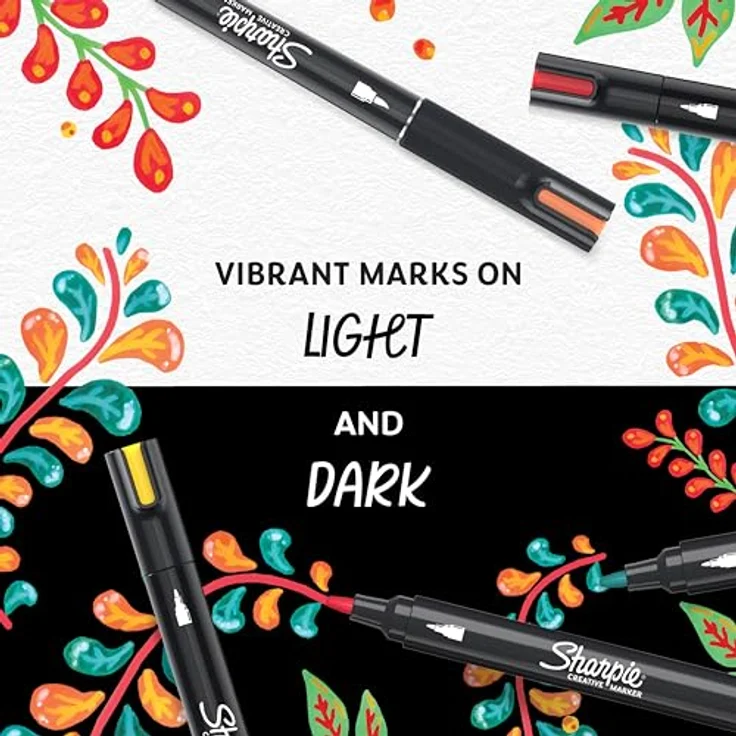Sharpie Creative Marker Acryl-Farbstifte, 12er Set wasserbasierte Farbmarker mit Pinselspitze für kreative Projekte, gemischte Farben – Bild 5