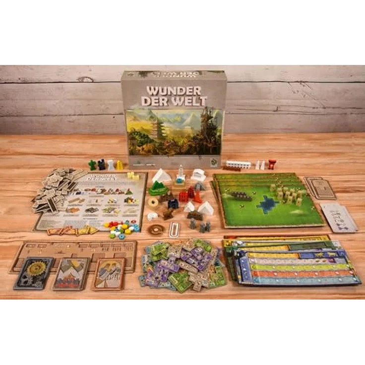 Kobold Spieleverlag Wunder der Welt, Familienspiel Brettspiel für 1–5 Spieler ab 14 Jahren, Legespiel mit Holz-Weltwundern, Stadtbau mit Taktik & Strategie, 30–60 Min. Spielzeit, Deutsch – Bild 2
