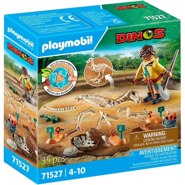 Playmobil® Konstruktions-Spielset Ausgrabungsstätte mit Dino-Skelett (71527), Dinos, (35 St), Made in Europe