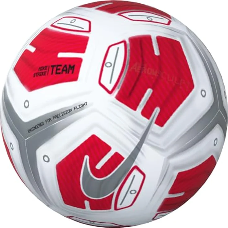 Nike Strk Team 290G - Fa24 Fußbälle, White/Bright Crimson/Silver, 5 - Bessere Sicht auf dem Spielfeld, Einsteigermodell – Bild 1