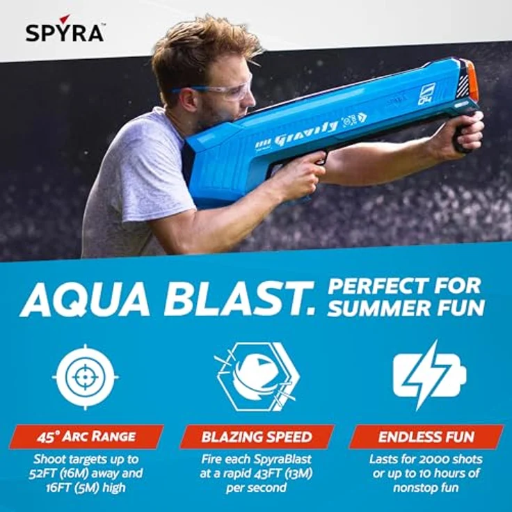 SPYRA SpyraGravity, Blaster mit 4 wiederverwendbaren Wasserbomben, blau – Bild 3