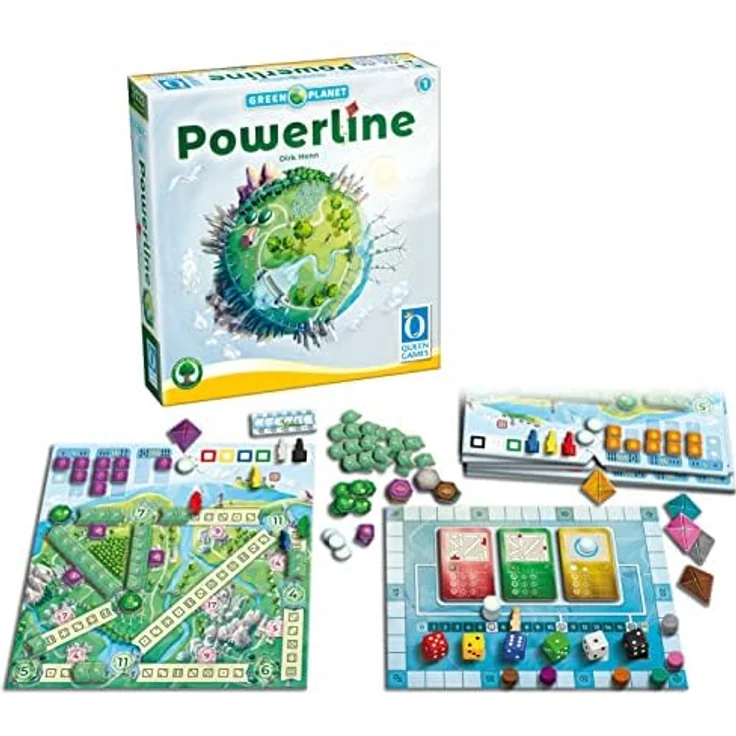 Queen Games Powerline, Familienspiel zum Aufbau eines Stromnetzes mit regenerativen Energien – Bild 3