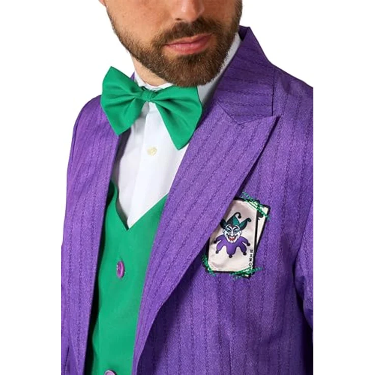 OppoSuits SuitMeister The Joker Anzug, Frack mit grüner Weste und Fliege, Größe S – Bild 7
