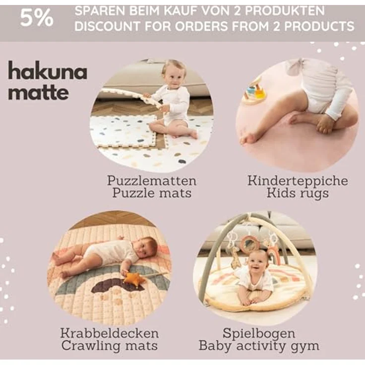 Hakuna Matte Puzzlematte für Babys 1,2x0,9m – TÜV SÜD GS Zertifizierte Baby Spielmatte – Spielteppich enthält 12 Fliesen mit Tieren – 20% dickere Krabbelmatte in Einer recycelbaren Verpackung – Bild 7
