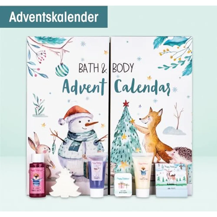 ACCENTRA Adventskalender HAPPY HOLIDAYS, buchförmige Verpackung mit hochwertigen Pflegeprodukten und festlichen Accessoires – Bild 3