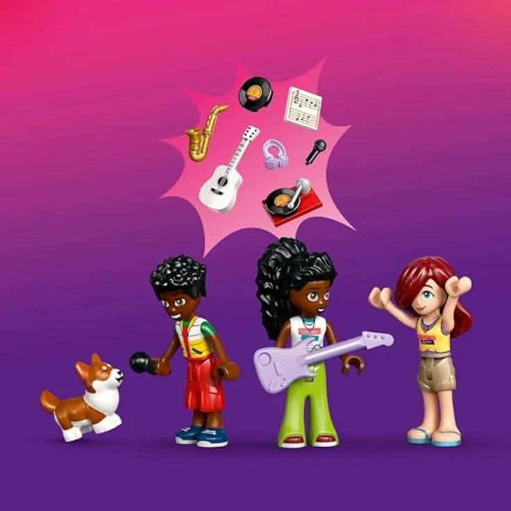 LEGO Friends 42653 Musikladen & Wohnung Bausatz, Mehrfarbig, mit 3 Minifiguren und reichhaltigem Musikzubehör, 483 Teile – Bild 6