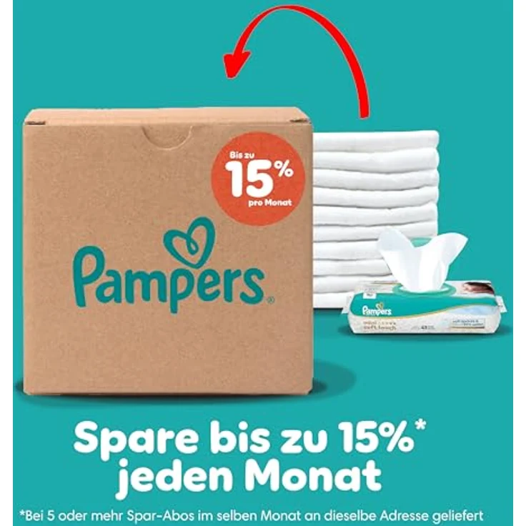Pampers Monatsbox baby-dry pants Gr. 7 (17+ kg), 126 Stück, 360° Passform, flexibles Bauchbündchen, weiß – Bild 12