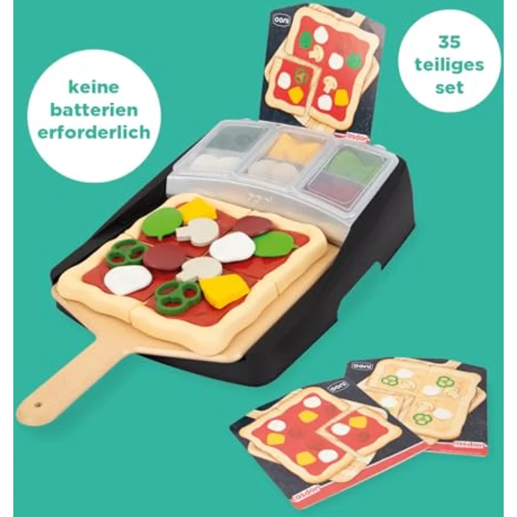Casdon Ooni Pizza-Belagstation, Spielzeug-Pizza-Belagstation für Kinder ab 3 Jahren, mit 24 Pizzabelägen und Rezeptkarten – Bild 2