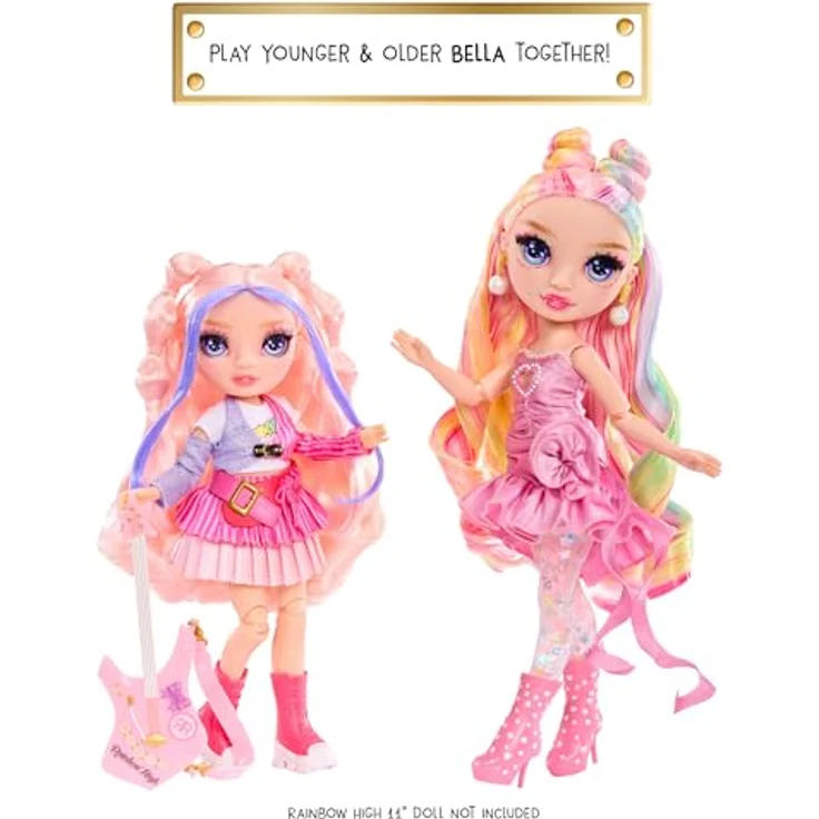 Rainbow High Anziehpuppe Jr High Rockband Fashion Dolls - Bella, Rockstar-Look mit E-Gitarre und Zubehör – Bild 4