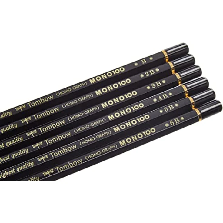 Tombow MONO-100-AS Bleistift Mono 100, 12-er Set, Schwarz - Hochwertiger Bleistift mit extra-dunkler Graphitmine, 12 Härtegrade enthalten – Bild 3