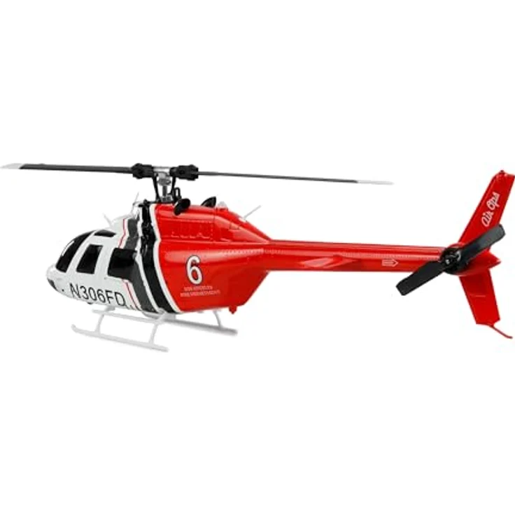 Amewi Bell 206 PRO brushless CP-Helikopter 6-Kanal 6G RTF RC ferngesteuert, Weiß/Rot - Realistischer Nachbau mit LED-Scheinwerfer, stabilisiert durch Sechs-Achs-Gyroskop – Bild 4