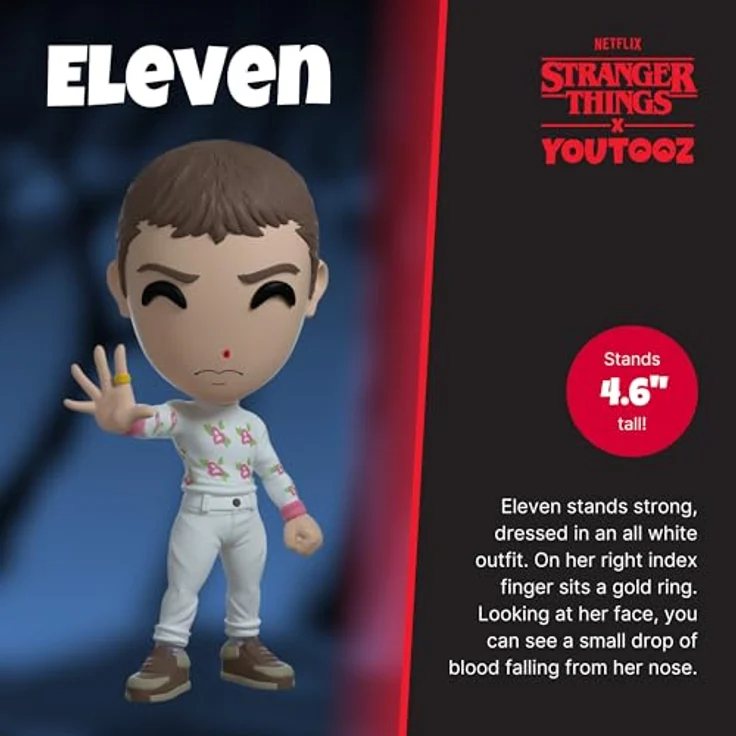 Youtooz Eleven 11,7 cm Vinyl-Figur, detailliertes Sammlerstück aus Stranger Things mit floralem weißen Outfit – Bild 2