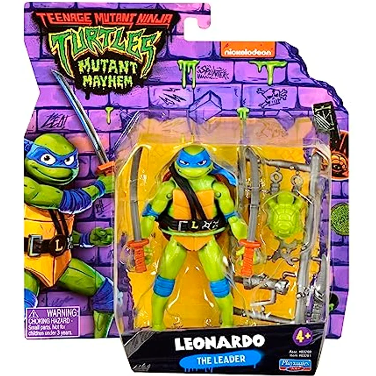 Teenage Mutant Ninja Turtles Leonardo Basic Figure, 11,4 cm große Sammelfigur mit 12 Gelenken, ikonischem Doppel-Katana und Zubehör – Bild 5