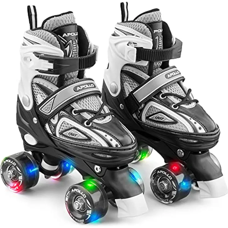 Apollo Super Quad X Pro | LED Rollschuhe für Kinder | Größenverstellbar, komfortabel, für Mädchen und Jungen | Größen 31-42