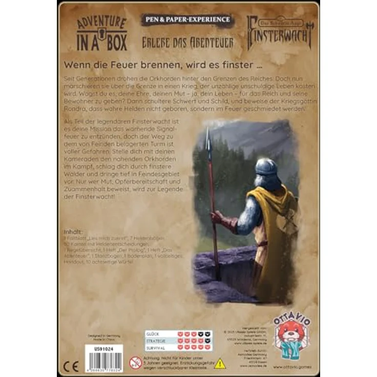 Ottavio Adventure in a Box: Finsterwacht, Mini-Rollenspiel für 3-8 Spieler ab 12 Jahren, kooperatives erzählerisches Abenteuer, 90-180 Minuten, Deutsch – Bild 4