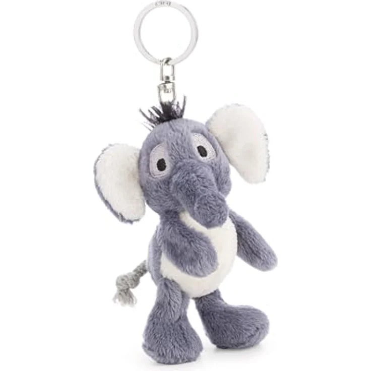 NICI Schlüsselanhänger Elefant EL-Flora 10cm - grau - Flauschiger Plüschanhänger mit stabilem Metallring, ideal für Rucksäcke oder Taschen | 62732 – Bild 1