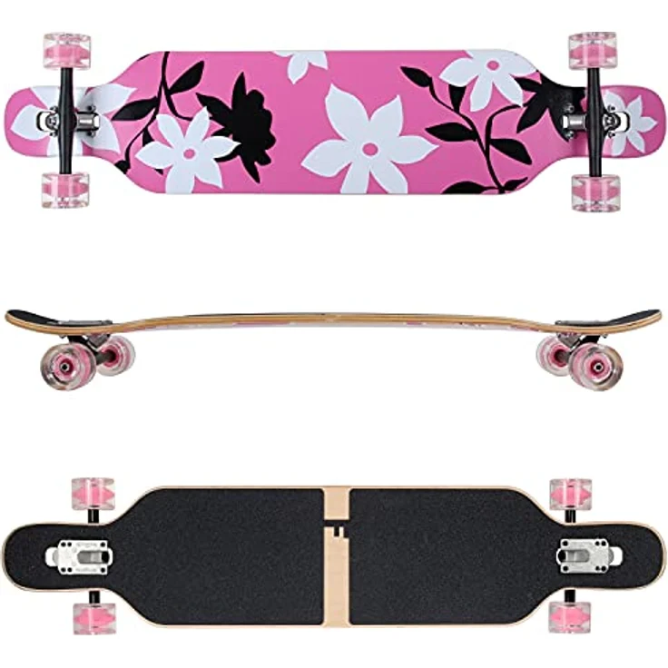 FunTomia Flex2 bis 84kg - Camber Longboard (pink Flower LED - Ahornholz) – Bild 2