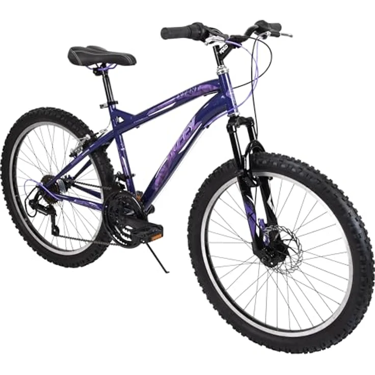 Huffy Extent Junior Mountainbike 24" - Violett 18-Gang, Kinderfahrrad mit Scheibenbremse und Shimano Schaltung – Bild 2