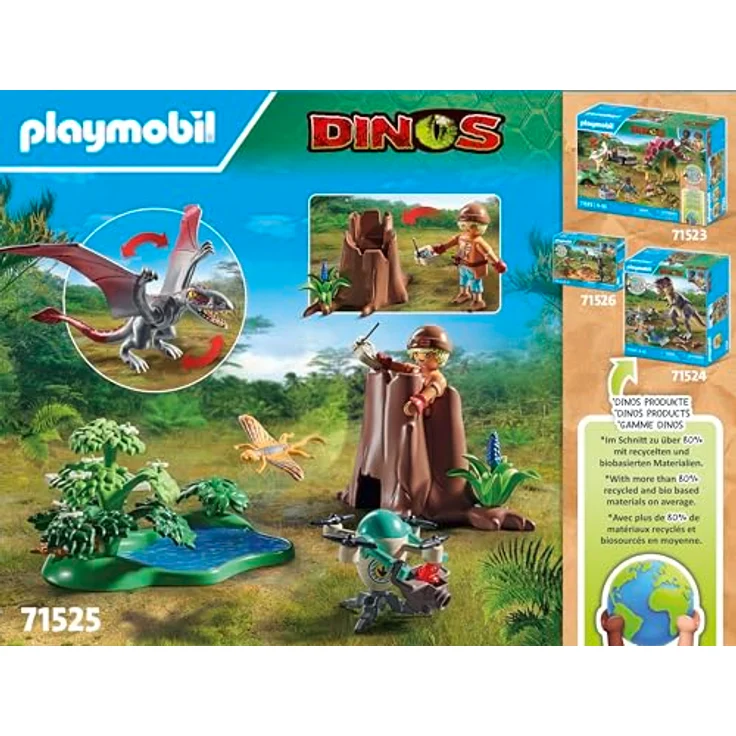 PLAYMOBIL 71525 Beobachtungsstation für Dimorphodon, Spielset mit Drohne und Mikroskop, Mehrfarbig – Bild 5
