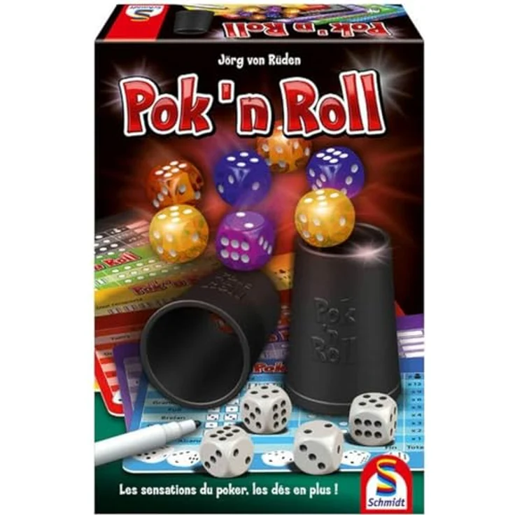 Schmidt Spiele 88307 Pok'n'Roll, Würfelspiel für 3-6 Spieler, Spielzeit 30-45 Minuten, ab 8 Jahren – Bild 1