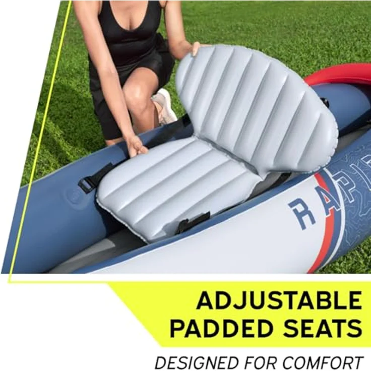 Bestway Hydro Force Rapid X1, Schlauchboot (290 cm, 1 Pers.), inklusive Paddel, Pumpe und Tragetasche, 120 kg Tragfähigkeit – Bild 5