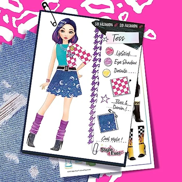 Canal Toys Kreativset Style 4 Ever, Fashion Designer Set mit Stoffen, Schablonen und Stiften – Bild 5