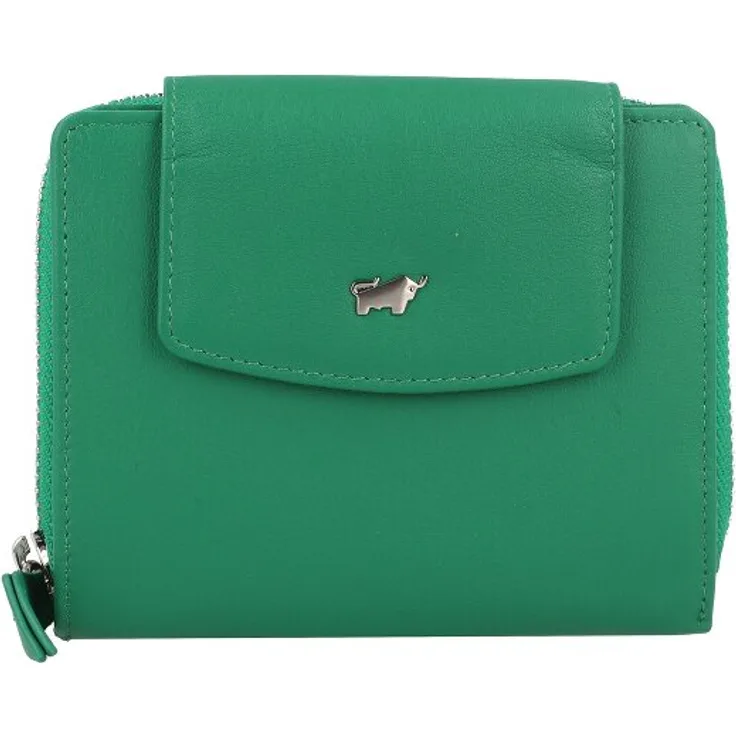 Braun Büffel Joy Geldbörse, RFID Schutz, 100% Leder, 12 cm, fern grün