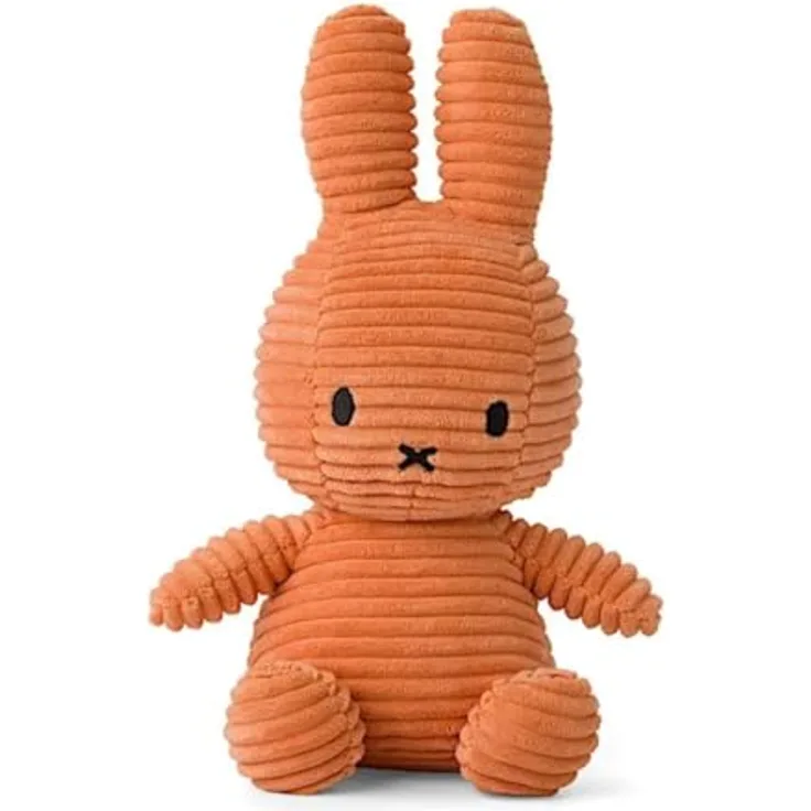 Miffy Plüschtier, geripptes Samt-Hase aus weichem Plüsch, 23 cm, orange