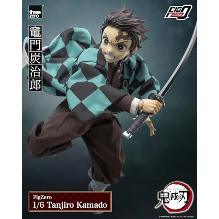 ThreeZero Demon Slayer: Kimetsu no Yaiba FigZero Actionfigur 1/6 Tanjiro Kamado, detailreiche Nachbildung aus PVC, ABS und Metall, 27 cmhöhe, inklusive Zubehör – Bild 17