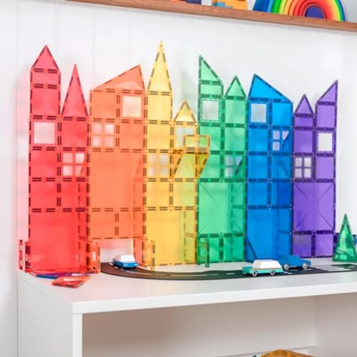 Connetix Magnetspielbausteine Rainbow Creative Pack, pädagogisches Lernspiel mit verstärkten Magneten (Open Play, 102 Teile), ab 3 Jahren – Bild 5
