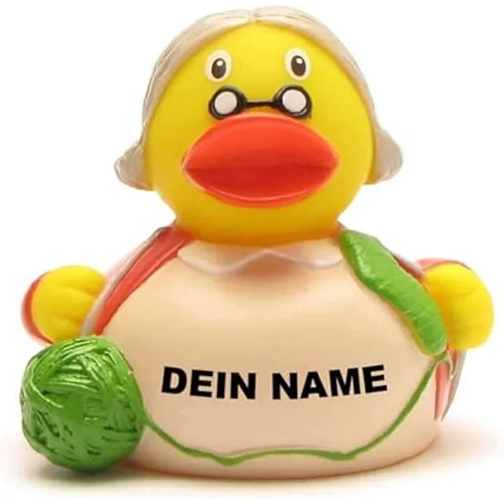 Duckshop Badeente - personalisierbar "Oma Ente" mit individuellem Wunschtext, 8 cm aus Vinyl – Bild 1