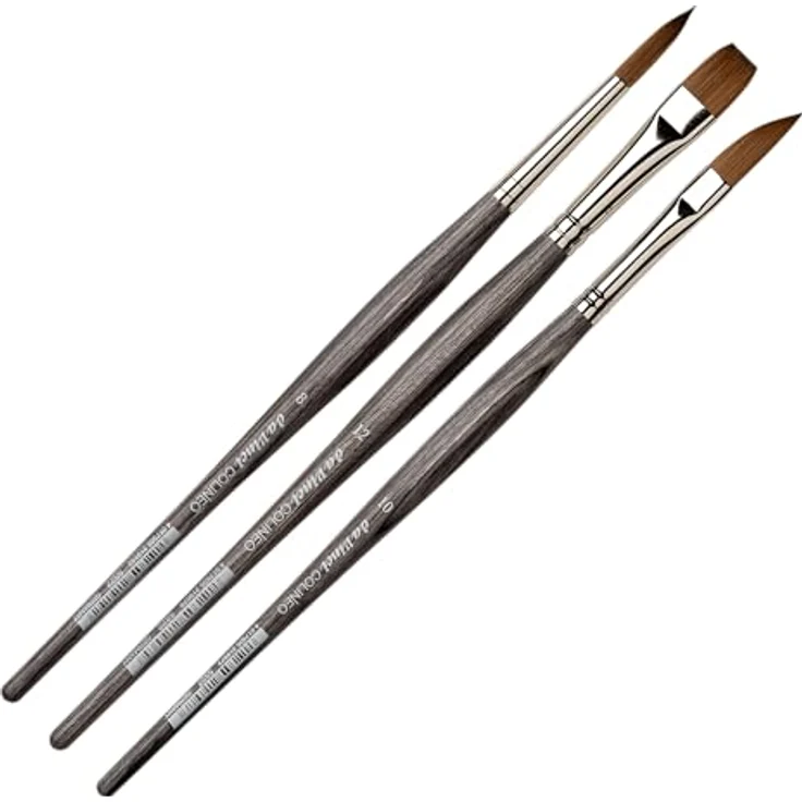 da Vinci COLINEO Kurzstielig Malpinsel Set, Synthetikfasern, 3 Größen (2/6/8), für Gouache- und Acrylmalerei, Made in Germany – Bild 8