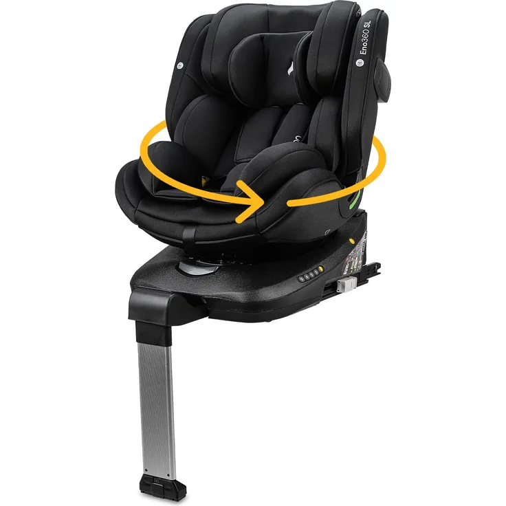 Osann Autokindersitz Eno360 SL i-Size, 360° drehbarer Reboarder Kindersitz Isofix, 40-150 cm, Baby Autositz - Osann Autokindersitz Eno360 SL i-Size, ab: Geburt, bis: 12 Jahre, Schwarz