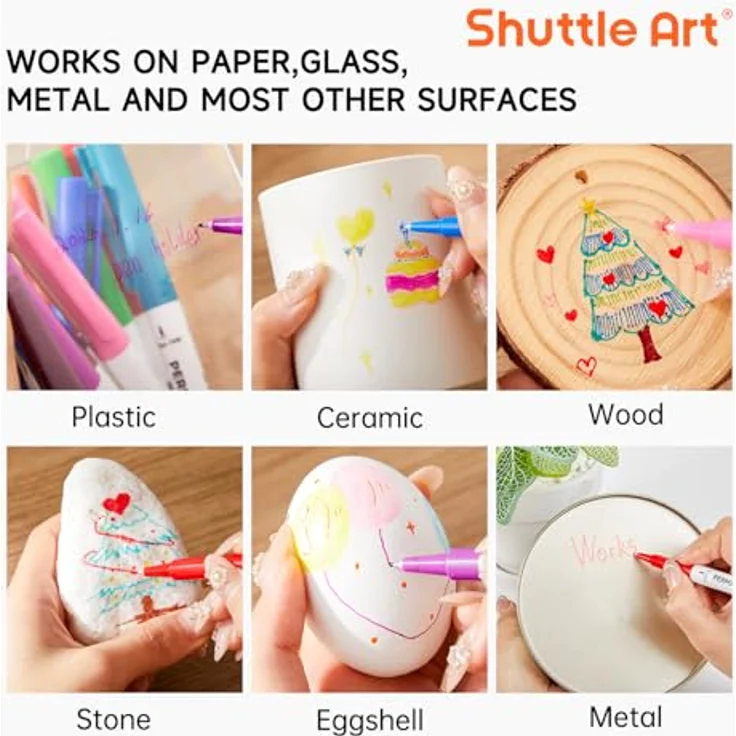 Shuttle Art Permanent Marker fein, 30er Set mit ultrafeiner Spitze, wasserfest, für Kunststoff, Stein und Glas – Bild 5
