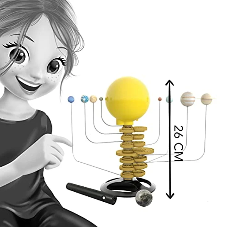 Buki Motorized Solar System, Experimentierkasten mit leuchtender Sonne und realistischem Umlauf der Planeten in 35 Minuten – Bild 9