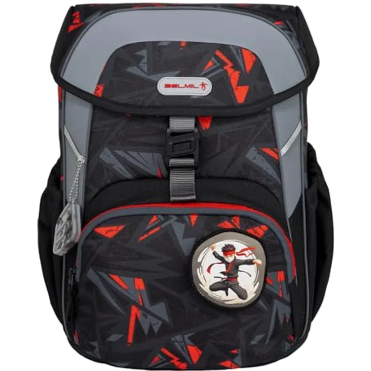 Belmil Schulranzen Kinderrucksack Maxi, ergonomisches Set 5 tlg. mit Brustgurt, wasserabweisend, 22 L, reflektierende Elemente, Größe 40x29x19 cm – Bild 2