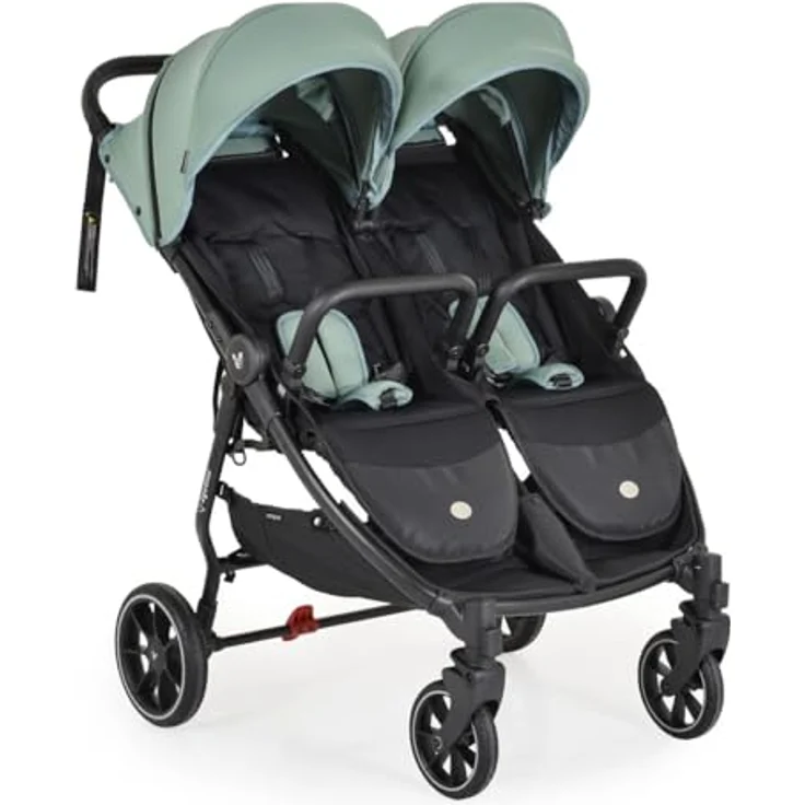 "Cangaroo Geschwisterwagen Zwillingskinderwagen 2Gether, Aluminiumrahmen, faltbar, in Schwarz" – Bild 3