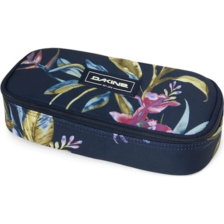 Dakine Federmäppchen School Case XL, Schlampermäppchen in Hanalei (dunkelblau/olivgrün/rosa/mauve) mit 4 Stifthalterungen und Zipperfach – Bild 1