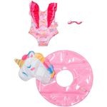 Baby Born Puppenkleidung Schwimm-Set Einhorn, Badeanzug mit Herzchen-Sonnenbrille und aufblasbarem Einhorn-Schwimmreifen, 43 cm