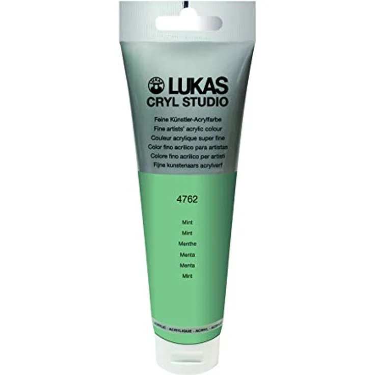 LUKAS Cryl Studio 125 ml, Premium-Acrylfarbe in Mint, hohe Farbbrillanz und Deckkraft, schnelltrocknend, wasserverdünnbar