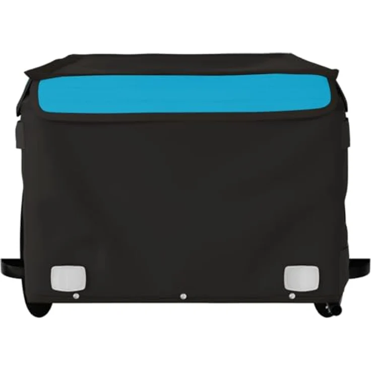 vidaXL Fahrradanhänger Schwarz und Blau 45 kg Eisen mit Sicherheitsflagge und cleverem Design – Bild 6