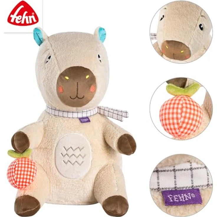Fehn Capybara Kuscheltier XL, Plüschtier für Babys ab 0 Monaten, Sicherheitsgeprüft, mehrfarbig – Bild 4