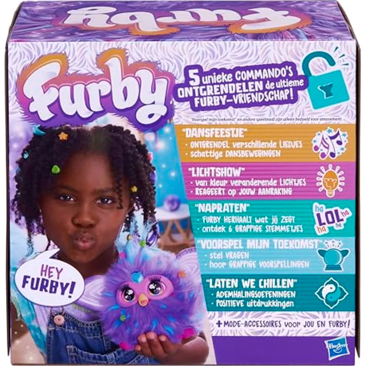 Furby Lila, Interaktives Kuscheltier mit 15 Modeaccessoires, sprachgesteuerte Animatronic - Niederländische Version – Bild 3