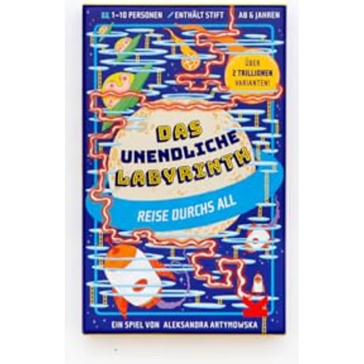 Laurence King Das unendliche Labyrinth. Reise durchs All, Brettspiel mit abwischbarem Stift und über 2 Trillionen Varianten – Bild 2